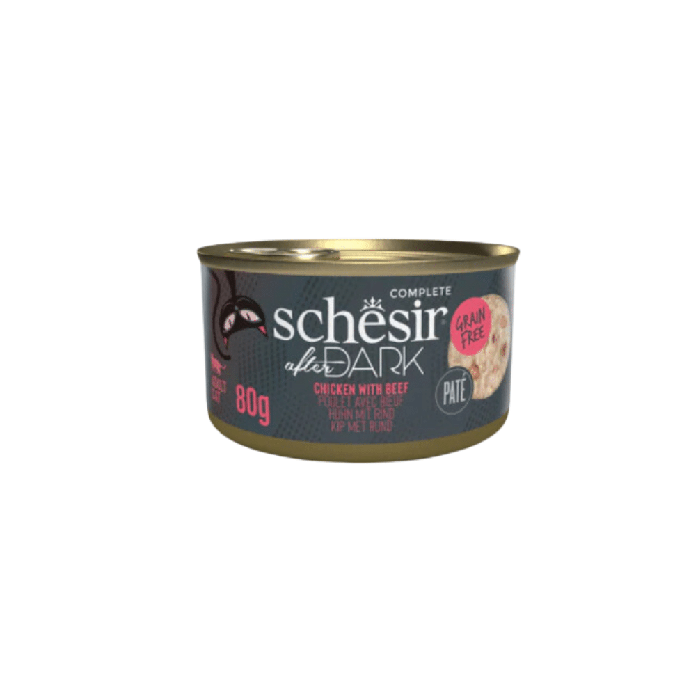 SCHESIR AFTER DARK CHICKEN WITH BEEF IN PATÉ IN CAN 80G