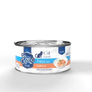 Egeo Cat Adult Wet Food Tuna with Salmon In jelly 85g