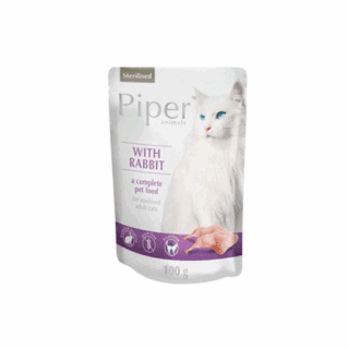 PIPER CAT WITH RABBIT STERILISED 100GR