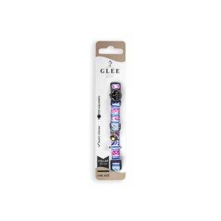 GLEE COLLARS WITH WEBBING TAPE, PLASTIC CLASP AND BELL, MULTICOLOR PATTERNS 10mm x 30cm