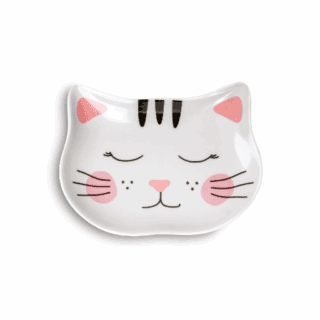 GLEE CERAMIC FOOD PLATE PURR O/S