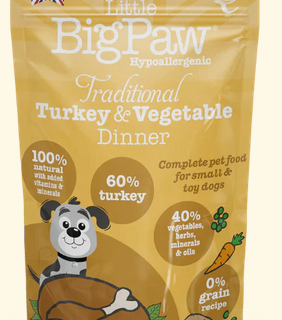 Little Big Paws Dog Wet Food Traditional Turkey & Vegetables Dinner Pouch